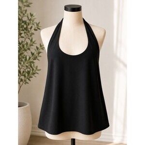 COS Black Woven Lyocell Solid Halter Neck Sleeveless Tank Top Women's 10